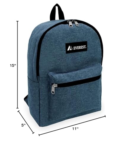 Everest 1045DM Denim Basic Backpack, Dark Navy, One Size - color: Dark Navy