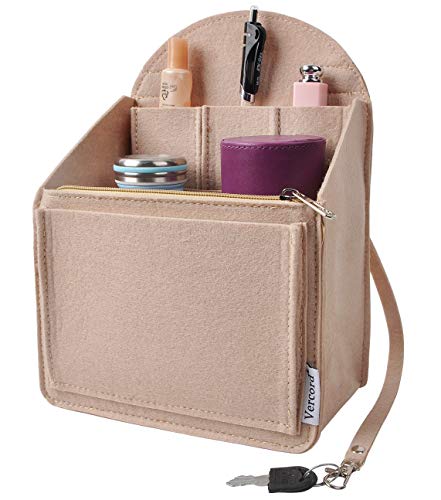 Vercord Felt Backpack Organizer Rucksack Insert Liner Inside Daypack Shoulder Bag 5 Colors 2 Size - color: Beige, size: Large