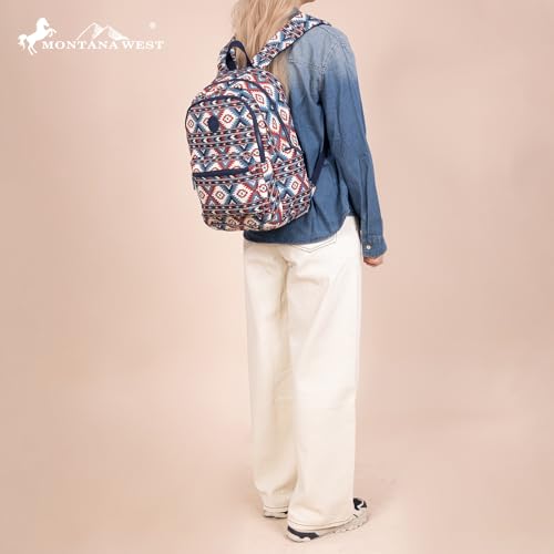 Montana West Backpack for Women Western Travel Backpack Purse Casual Daypack for Laptop College - color: Aztec Bice