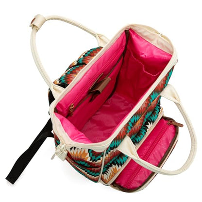 Montana West Wrangler Aztec Callie Diaper Bag Backpack with Stroller Straps Multifunction Baby Travel Bag WG2211-9110TN - color: Classic Tan