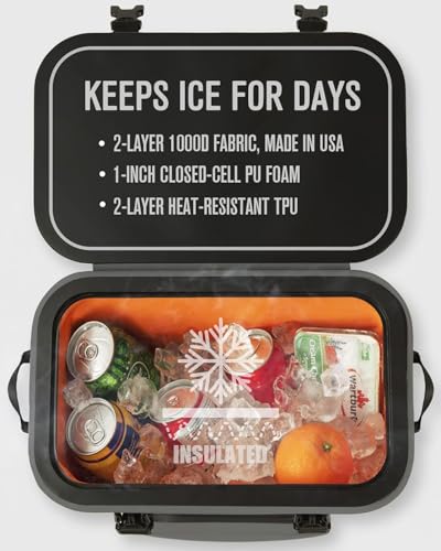 30 Can Magnetic Backpack Cooler, Zipperless Soft Cooler Backpack with Wide-Mouth Magnetic Lid, Leakproof Insulated Soft Sided Cooler for Beach, Fishing, Tailgating & Kayak - color: Gray