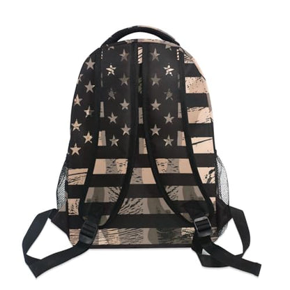 ALAZA American USA Flag Desert Camouflage Backpack Best Suitable for Under 13 Boys Kids Girls School Laptop iPad Tablet Travel School Bag with Multiple Pockets - color: Usa Flag