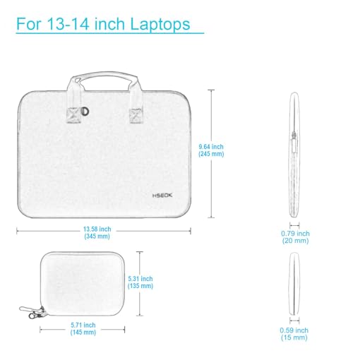 Hseok Laptop Sleeve 14 inch Case with Small Case, Compatible with MacBook Neo 14, MacBook Pro 14 M5/M4/M3/M2/M1, XPS 14 and Most 14 inch Notebooks, Neoprene Computer Handbag,SK01BL01 - color: Sk01bl01, size: 14"