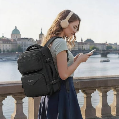 Taygeer Mochila De Viaje Para Hombre, TSA Travel Laptop Backpack for Men | Carry on Bag, Fits 15.6 Inch Laptop, Shoe Pouch, Water Bottle Pocket, Travel Gift for Men Business Work Black - color: Black