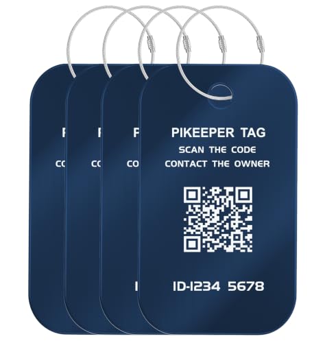 Smart QR Code Luggage Tags with Scan Location Display, Privacy Protected Lost and Found Recovery ID Labels, 4-Pack Waterproof Metal Suitcase Tags with Steel Loops for Travel Bag, Backpacks - color: Blue