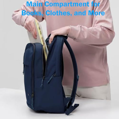 PUREVAVE Laptop Backpack with YKK Zippers for Men and Women - color: Navy Blue