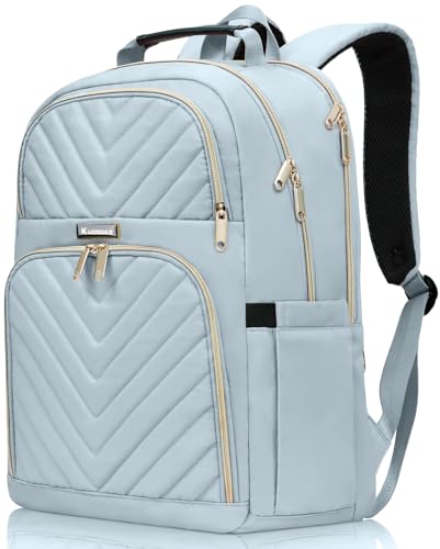 Backpack for Women, School Backpacks for Teen Girls, Stylish Cute Laptop Backpack, Teacher Student College Bookbags, Light Blue - color: Light Blue, size: 15.6 Inch