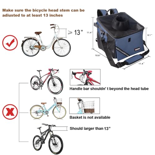Pet Carrier Bicycle Basket Bag Pet Carrier/Booster Backpack for Dogs and Cats with Big Side Pockets,Comfy & Padded Shoulder Strap,Travel with Your Pet Safety（Classic Blue） - color: Classic Blue