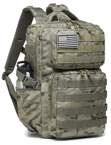 Wotony Military Tactical Backpack for Men Waterproof Daypack 3 Day Assault Pack Molle Bag with Water Bottle Holder - color: Cp, size: 30L
