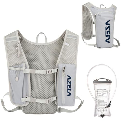 Azarxis Running Water Bottles Flask BPA Free Leakproof Hydration Vest Packs Waist Belt Replacement for Triathlon Marathon Hiking Cycling Climbing Runner - color: #1 Grey (7L) with a 1.5L White Water Bladder