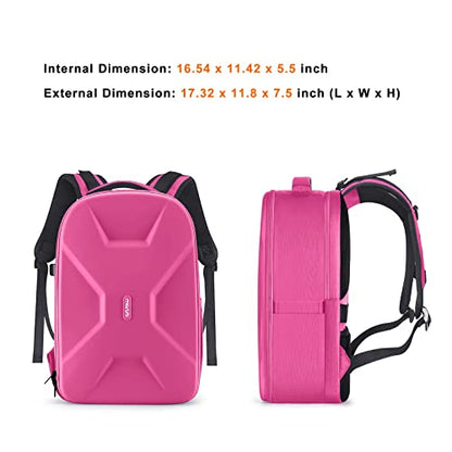 MOSISO Camera Backpack, DSLR/SLR/Mirrorless Photography Camera Bag 15-16 inch Waterproof Hardshell Case with Tripod Holder&Laptop Compartment Compatible with Canon/Nikon/Sony, Rose Red - color: Rose Red