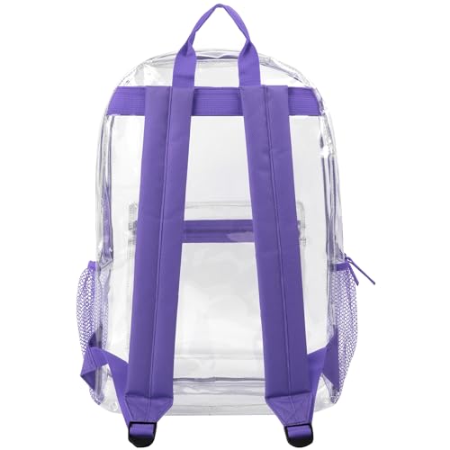 Trail maker Bulk Clear Backpacks Wholesale for School 24 Pack Clear Backpacks for Boys, Girls, School, Stadium, Travel (Purple Pack) - color: Purple Pack