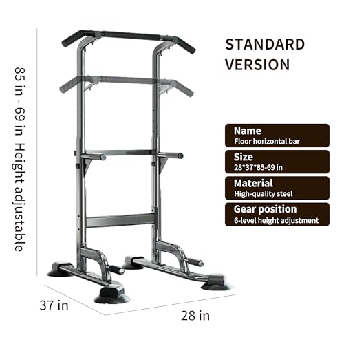 Adjustable Pull Up Bar for Home with Backrest, 6-Level Height Adjustment (69-94.5 inches), 352lb Capacity Carbon Steel Frame for Stability, Train Back, Abs & Chest - size: basic model