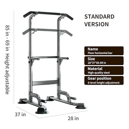 Adjustable Pull Up Bar for Home with Backrest, 6-Level Height Adjustment (69-94.5 inches), 352lb Capacity Carbon Steel Frame for Stability, Train Back, Abs & Chest - size: basic model