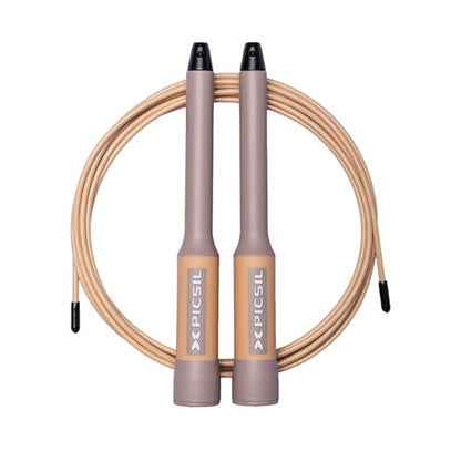 PICSIL - Sphinx Rope | 360° Spin Jump Rope | Dual Bearing System | Fast & Lightweight for Fitness, Cross Training Boxing | Adjustable Cable| Double Rolling | - color: Taupe