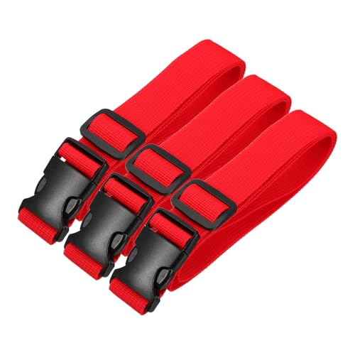 PATIKIL Utility Straps with Quick Release Buckle, (1 Inch x 3 Feet, Red) (3 Pcs) Adjustable Luggage Polyester Straps Backpack Webbing, Suit for Sleeping Bag/Camping/Hiking - color: Red, size: 1 Inch x 3 Feet