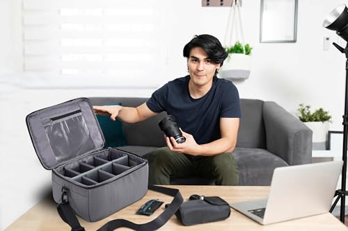 Koolertron Dslr Camera Insert Bag Purse Universal Liner Lens Pouch Partition Protective Cover Waterproof Sleeve for Cannon/Nikon/Sony (Grey) - color: Grey