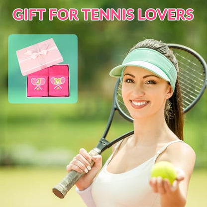 OXYEFEI Tennis Towel,Tennis Gift for Men, Women,Lovers,13”x 43” Cotton Embroidered Tennis Towels (Pink, Initial-S) - color: Pink, size: Initial-S