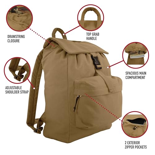 Rothco Canvas Daypack – Heavy-Duty Cotton Canvas Backpack for Hiking, Camping, Traveling, and Daily Use – 34L Capacity - color: Acu Digital Camo