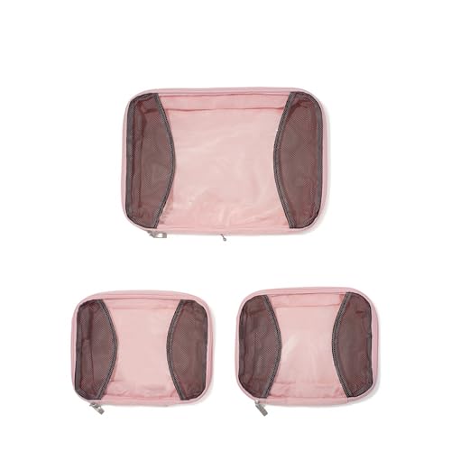 Baggallini Compression Cube 3-piece set - Lightweight Compression Packing Cubes for Travel - color: BAGG PINK