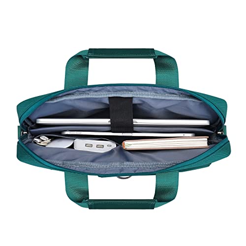 MOSISO Laptop Shoulder Bag 15.6 inch, 15-15.6 inch Computer Bag Compatible with MacBook Pro 16 inch, HP, Dell, Lenovo, Notebook with 2 Raised&1 Flapover&1 Horizontal Pocket&Handle&Belt, Teal Green - color: Teal Green, size: 16 inch