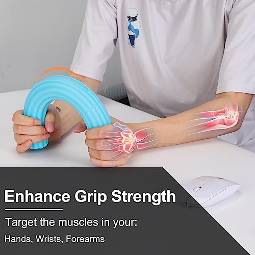 Flex Therapy Strengthener Bar for Tennis Elbow, Golfers Elbow, Tendonitis - Physical Therapy Resistance Bar for Wrist and Forearms Pain Relief - color: Blue-15LBS and Red-Extra heavy-35LBS