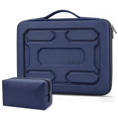 DOMISO Laptop Hard Case 14-14.4 inch Waterproof Shockproof Hard Shell Laptop Sleeve with Handle & Storage Pocket, Compatible with MacBook, HP, Dell,Dark Blue - color: Dark Blue, size: 14 inch