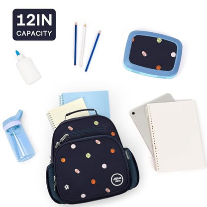 mibasies Toddler Backpacks for Boys 2-4: Quilted Backpack for Preschool Prek Daycare - Cute 12 Inches Bookbag for Little Kids Ball Blue - color: Ball Blue, style: Toddler-12"h(not Fit Folder)