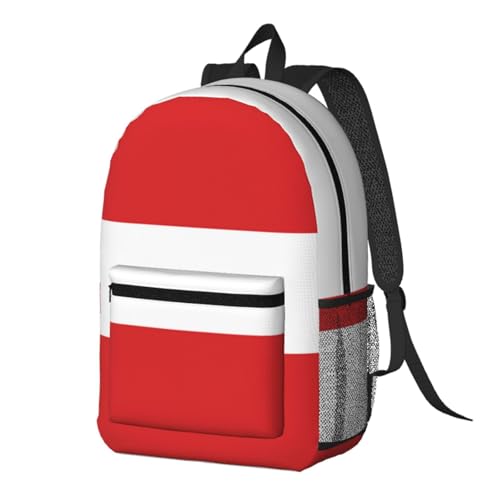 MZERSE Water Resistant Hiking Daypack Flag Of Austria, Outdoor Backpack with Side Mesh Pockets, Perfect for Sports and Beach - color: Pattern (1114)