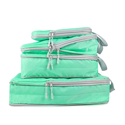 COVAX 4 Set Compression Packing Cubes, Travel Luggage Organizers and Storage Packing Cubes (Green) - color: Green