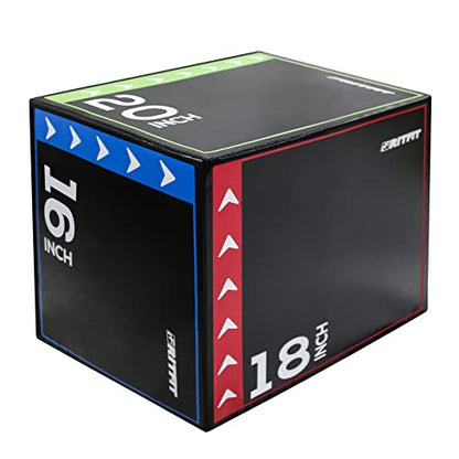 RitFit 3 in 1 Extra Firm Soft Plyo Box Foam Plyometric Box-30”x24”x20”-20"x18"x16" Heavy Duty High Density Foam Jumping Box 3 Sizes with PVC Cover,Platform for Home Gym Fitness, 440lb Weight Capacity - size: SMALL-A