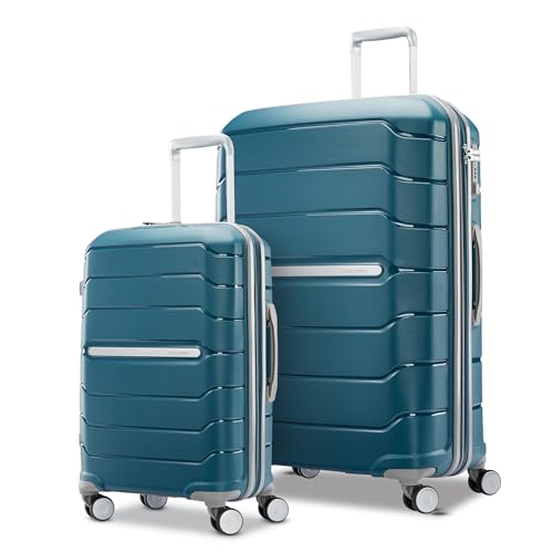 Samsonite Freeform 2-Piece Luggage Set - Carry-On & Large Checked Luggage with Dual Spinner Wheels - Durable Polypropylene Hardshell - TSA Lock, Airline-Approved - Expandable Hard Shell - Dark Teal - color: Dark Teal, size: 2-Piece Set (Carry-on/Large)