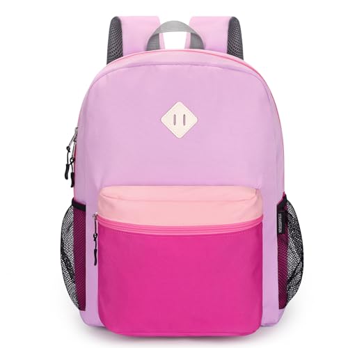 STEAMEDBUN Backpack for Girls 5-9,Kids Backpack for Elementary School Bag - color: Taro Purple& Pink, size: Medium - 17"H