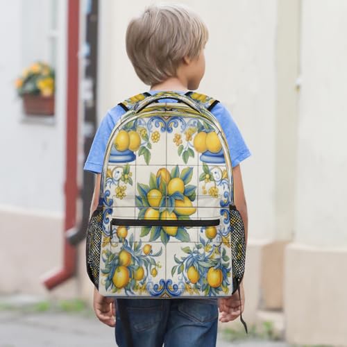Fruit Lemon Backpack with Chest Strap, Casual Backpack for Women Men, 16 Inch Daypack for Travel Work, Lemons - color: Off-white