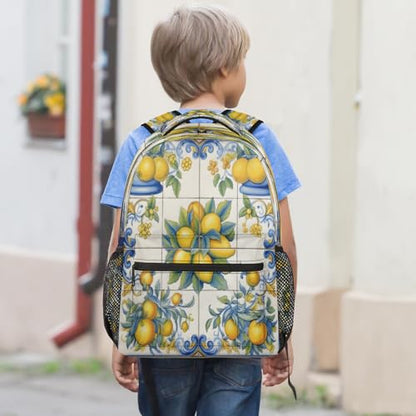 Fruit Lemon Backpack with Chest Strap, Casual Backpack for Women Men, 16 Inch Daypack for Travel Work, Lemons - color: Off-white