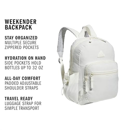 adidas Weekender Backpack – Small Lightweight Everyday Bag, 19L, Off White/1, OSFA - color: Off White/1