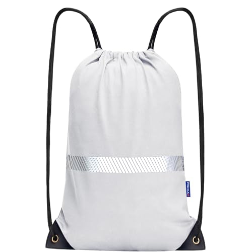 AYKRM White Drawstring Backpack Bag work Sackpack - color: White