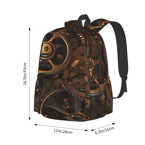 Cool Steampunk Gears Travel Backpack for Men Women 15.6 inch Laptop Backpack Casual Daypack for Weekender - color: Cool Steampunk Gears