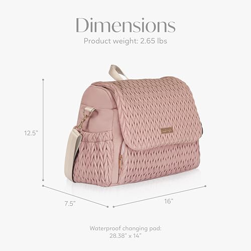 Hannah & Sophia Belle Convertible Baby Diaper Backpack & Bag in Pink Polyester with Classic Style - color: Pink