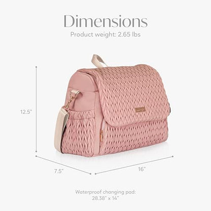Hannah & Sophia Belle Convertible Baby Diaper Backpack & Bag in Pink Polyester with Classic Style - color: Pink