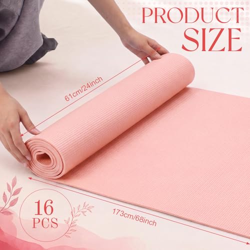 3 mm Thick Yoga Mat Bulk, Non Slip Exercise Workout Fitness Pad for Women Men, Gym Home Yoga Pilates, Easy to Clean, Sturdy PVC - color: Rose