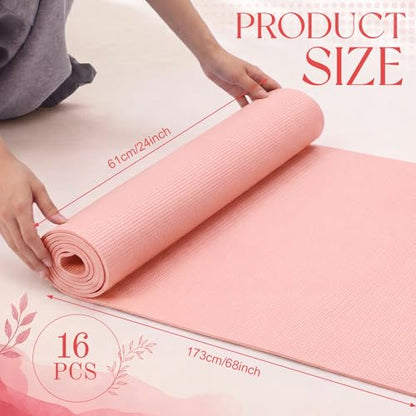 3 mm Thick Yoga Mat Bulk, Non Slip Exercise Workout Fitness Pad for Women Men, Gym Home Yoga Pilates, Easy to Clean, Sturdy PVC - color: Rose