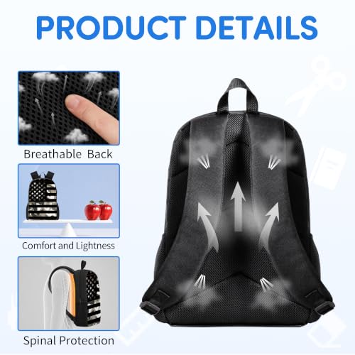 3PCS Camouflage flag Backpack for Boys Girls Teens, School Backpack with Lunch Box Pencil Case for Elementary Middle High Students, 17 Inch Lightweight Bookpack 3 in 1 Set Back to Shool for Kids - color: Flag
