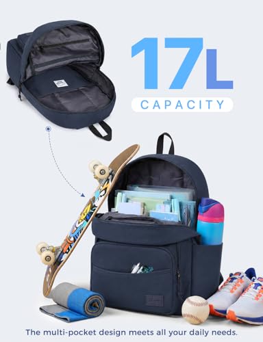 VASCHY School Backpacks, Lightweight Bookbag Schoolbag for Boys Girls Casual Basic Simple Daypack for Men Women Navy - color: Navy