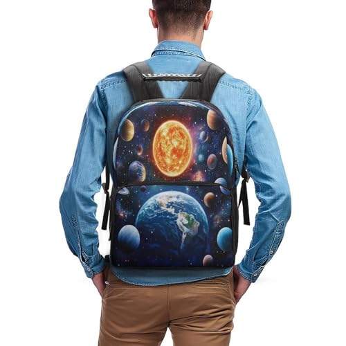 Supdreamc Rucksacks Lightweight Multipurpose Anti-Theft Trippy Outer Space Planet Art Shoulder Bag Big Capacity Traveling Camping Backpack With Side Pockets - color: Pattern 434