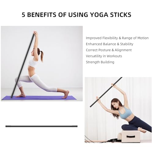 Portable Stick with Nonslip Handle Light Weight Stretching Stick Postures Corrector Flexibility Exercise Rod Multifunctional Yoga Stick