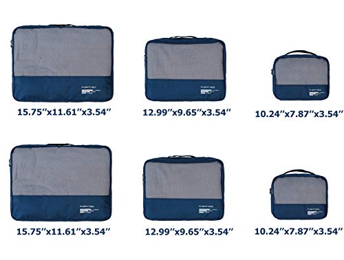 Packing Cubes Set Travel Luggage Organizers Suitcase Lightweight Accessories Navy Blue - color: Navy Blue