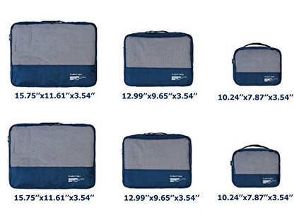 Packing Cubes Set Travel Luggage Organizers Suitcase Lightweight Accessories Navy Blue - color: Navy Blue