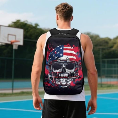 Basketball Backpack With Separate Ball Compartment And Shoes Fit Basketball Volleyball Football - color: Skeleton Rugby Player