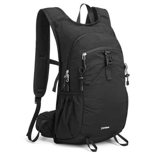 G4Free 20L Hiking Backpack with Waist Strap for Women Men, Lightweight Waterproof Daypack for Travel Camping Outdoor, Black - color: Black